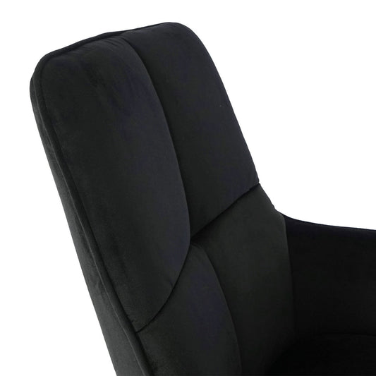 Cosmo Casa - Bureaustoel - Verstelbaar - Fluweel - Zwart