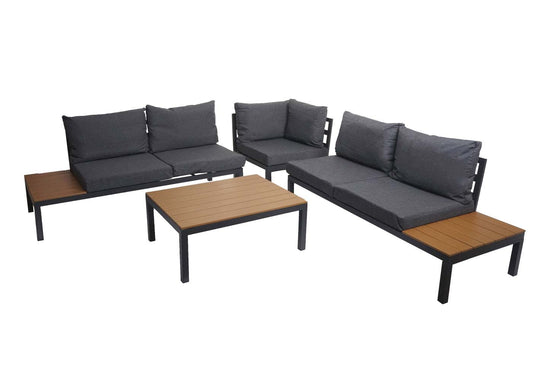 Cosmo Casa - Tuinset - Loungeset - Olefine & Aluminium - Donkergrijs