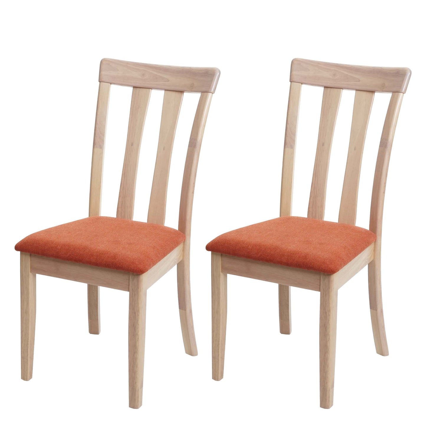 Cosmo Casa - Set van 2 Eetkamerstoelen - Massief - Textiel & Hout - Oranje