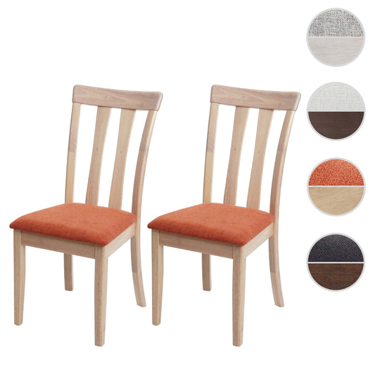 Cosmo Casa - Set van 2 Eetkamerstoelen - Massief - Textiel & Hout - Oranje