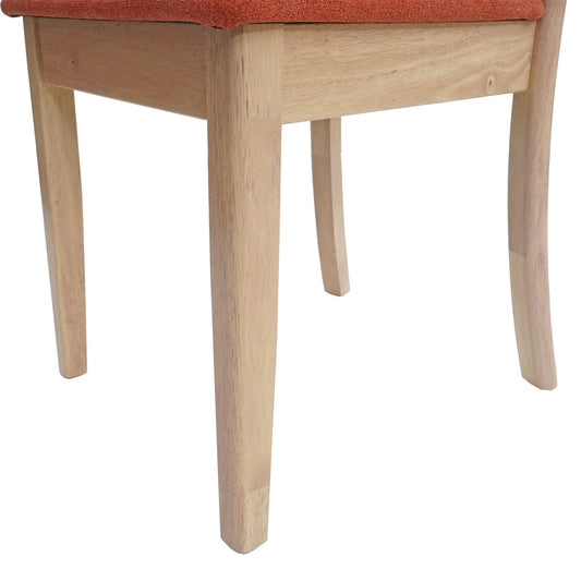 Cosmo Casa - Set van 2 Eetkamerstoelen - Massief - Textiel & Hout - Oranje