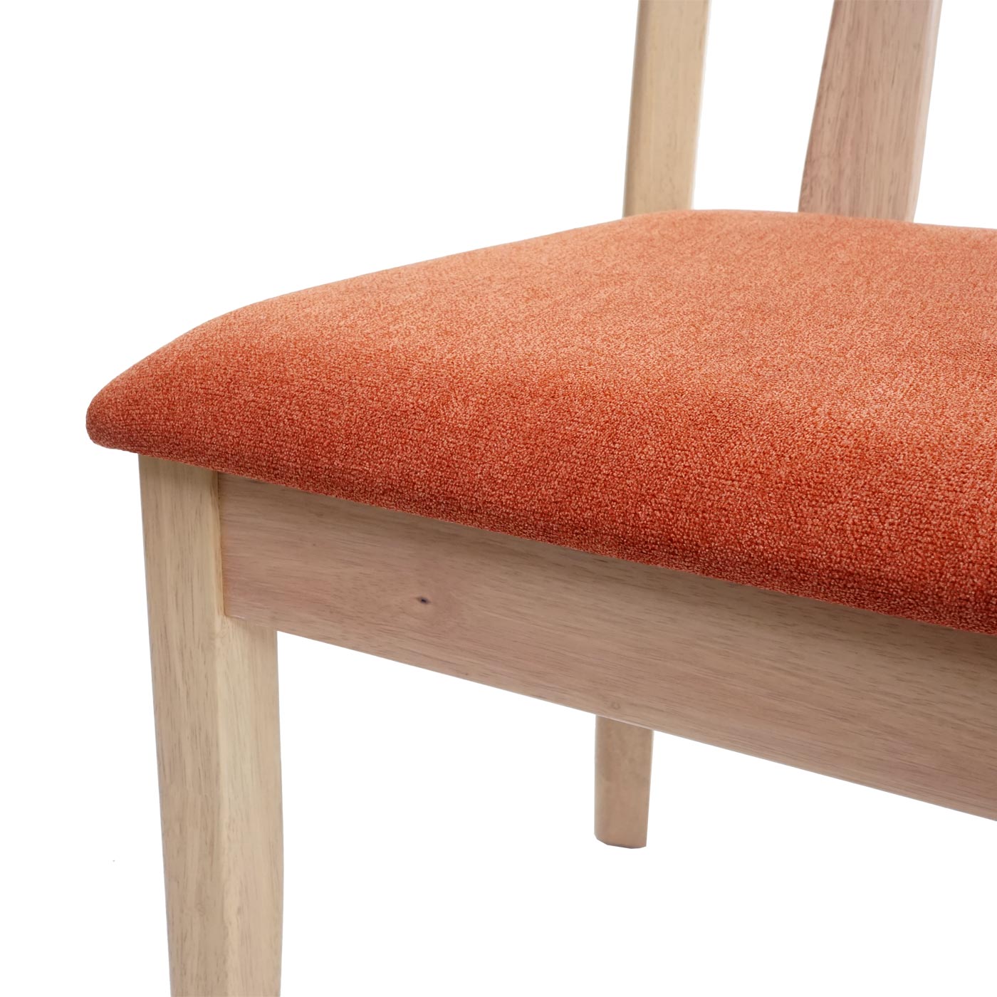 Cosmo Casa - Set van 2 Eetkamerstoelen - Massief - Textiel & Hout - Oranje