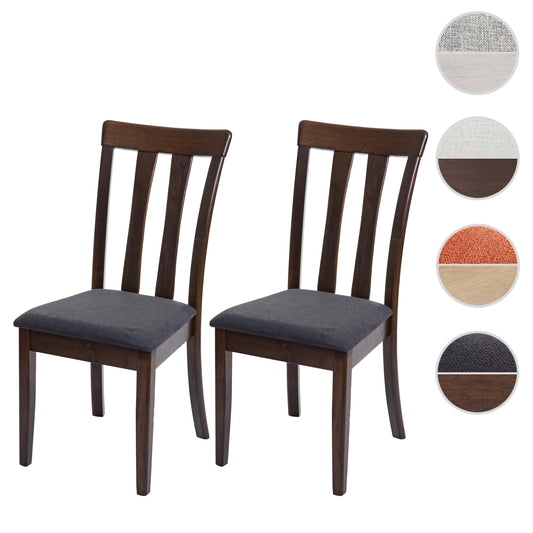 Cosmo Casa - Set van 2 Eetkamerstoelen - Massief - Textiel & Hout - Donkergrijs