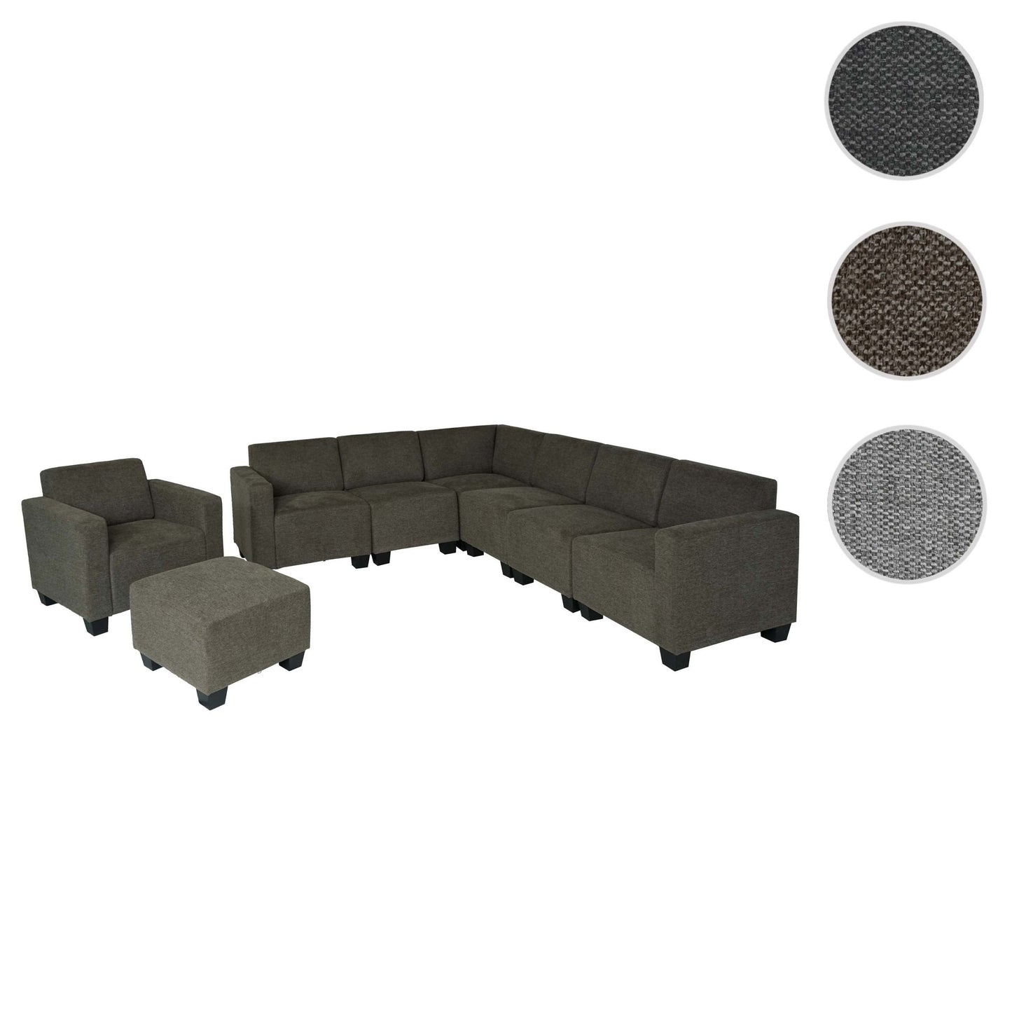 Cosmo Casa - Banksysteem - Modulair 6-2 opstelling - Stof textiel - Bruin