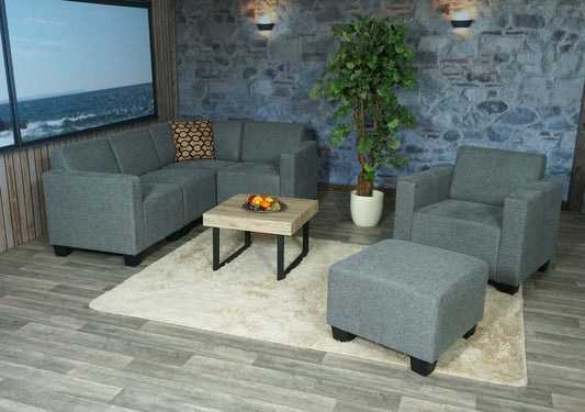 Cosmo Casa - Banksysteem - Modulair 4-1-1 opstelling - Stof textiel - Grijs