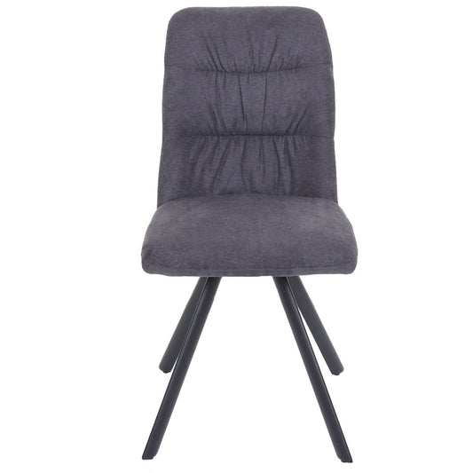 Cosmo Casa - Set van 2 Eetkamerstoelen - Draaibaar - Fluweel - Antraciet