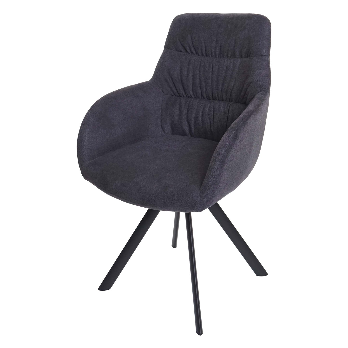 Cosmo Casa - Eetkamerstoel - Draaibaar - Fluweel - Antraciet