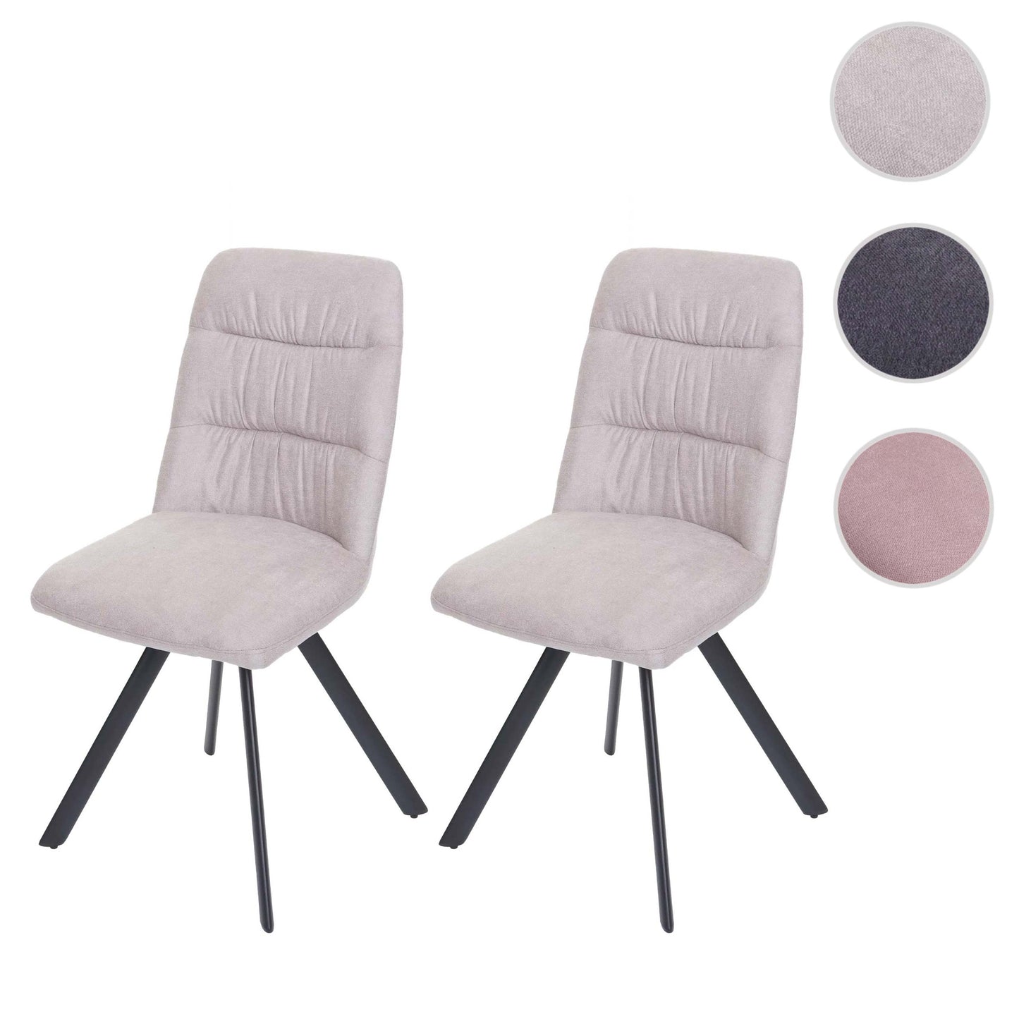 Cosmo Casa - Set van 2 Eetkamerstoelen - Draaibaar - Fluweel - Crème-Beige