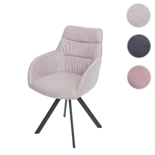 Cosmo Casa - Eetkamerstoel - Draaibaar - Fluweel - Crème-Beige