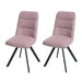 Cosmo Casa - Set van 2 Eetkamerstoelen - Draaibaar - Fluweel - Roze