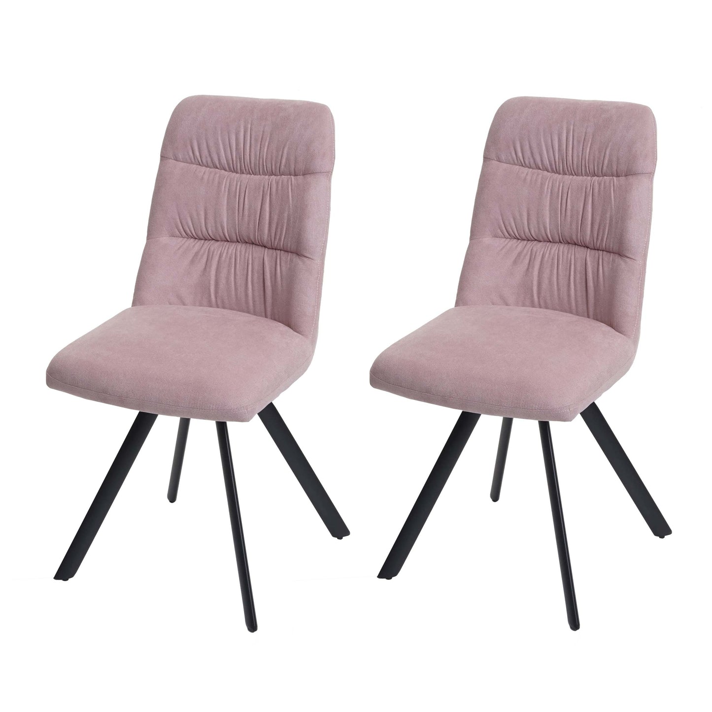 Cosmo Casa - Set van 2 Eetkamerstoelen - Draaibaar - Fluweel - Roze