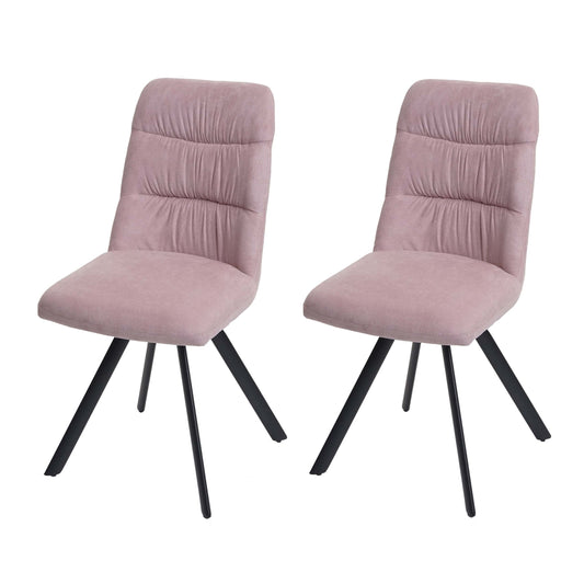 Cosmo Casa - Set van 2 Eetkamerstoelen - Draaibaar - Fluweel - Roze