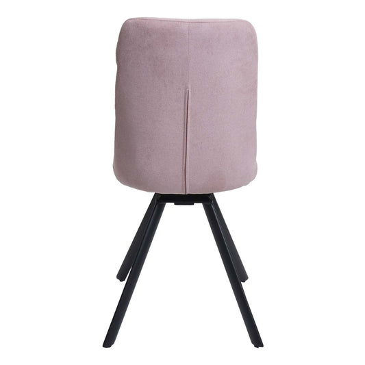 Cosmo Casa - Set van 2 Eetkamerstoelen - Draaibaar - Fluweel - Roze