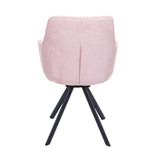 Cosmo Casa - Eetkamerstoel - Draaibaar - Fluweel - Roze