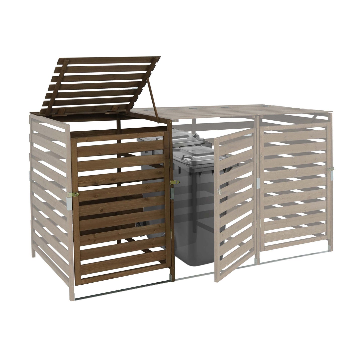 Cosmo Casa - Afvalbakbekleding - Verlenging - Massief hout - Donkerbruin - 114×67×97 cm