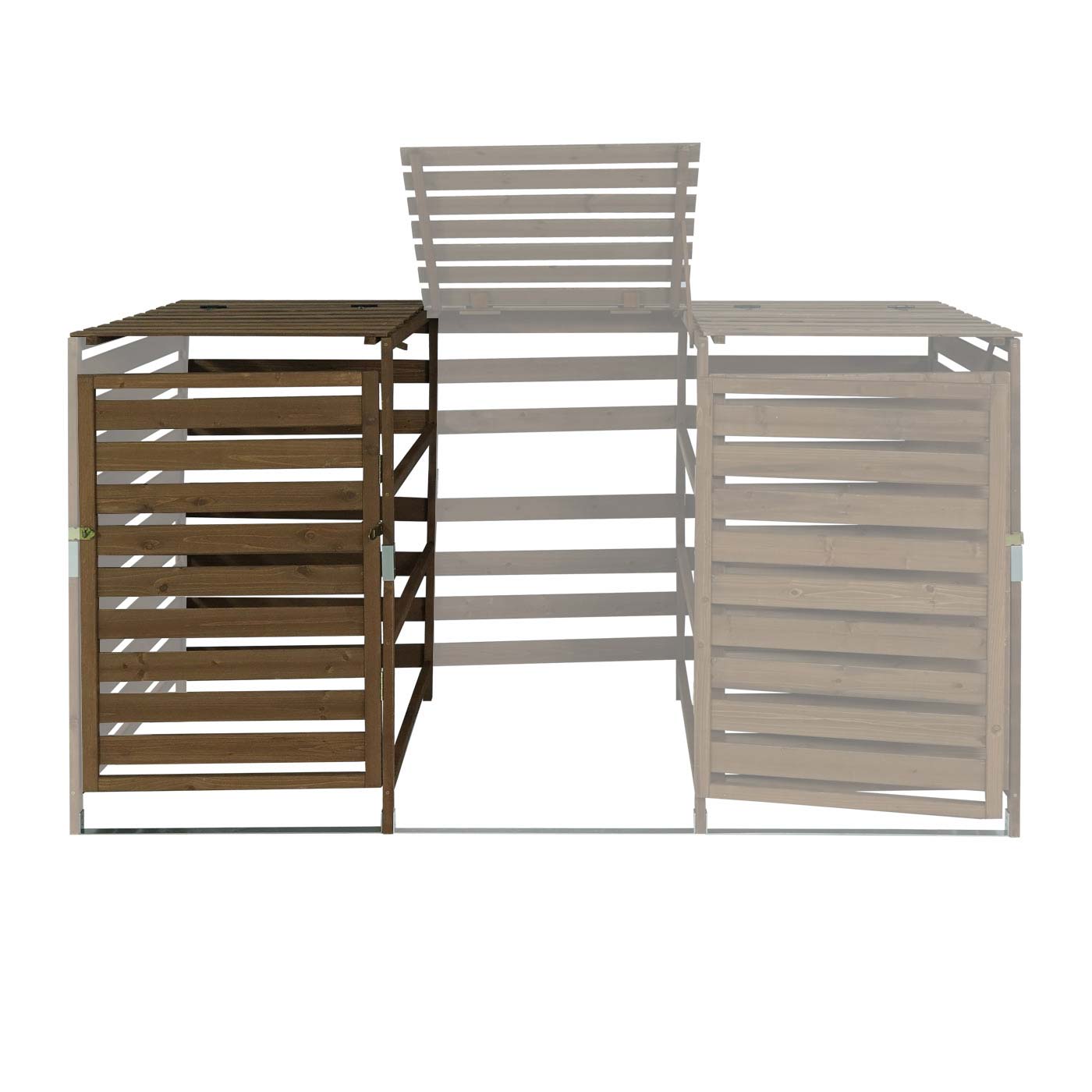 Cosmo Casa - Afvalbakbekleding - Verlenging - Massief hout - Donkerbruin - 114×67×97 cm