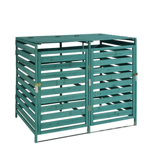 Cosmo Casa - Afvalbakbekleding - Uitbreidbaar - Massief hout - Donkergroen - 114×133×97 cm