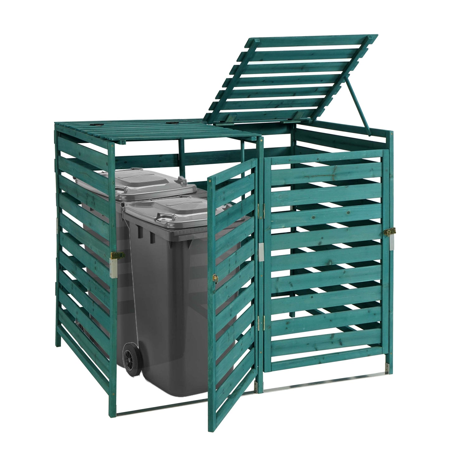 Cosmo Casa - Afvalbakbekleding - Uitbreidbaar - Massief hout - Donkergroen - 114×133×97 cm