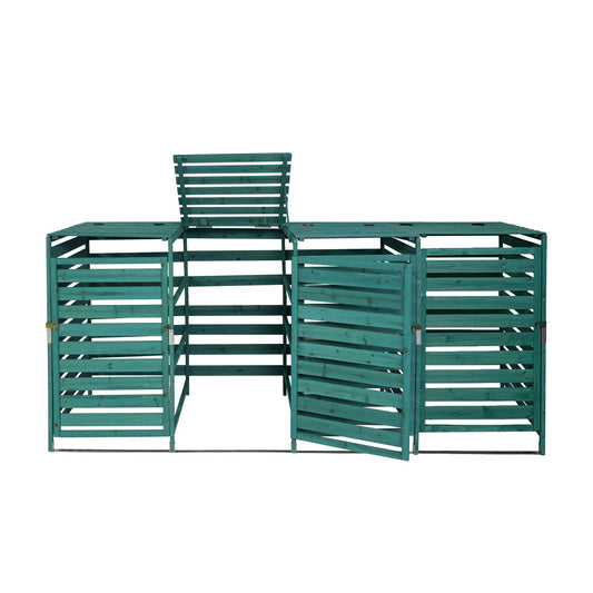 Cosmo Casa - Afvalbakbekleding - Uitbreidbaar - Massief hout - Donkergroen - 114×271×97 cm