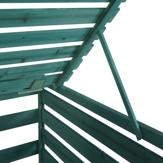 Cosmo Casa - Afvalbakbekleding - Uitbreidbaar - Massief hout - Donkergroen - 114×271×97 cm