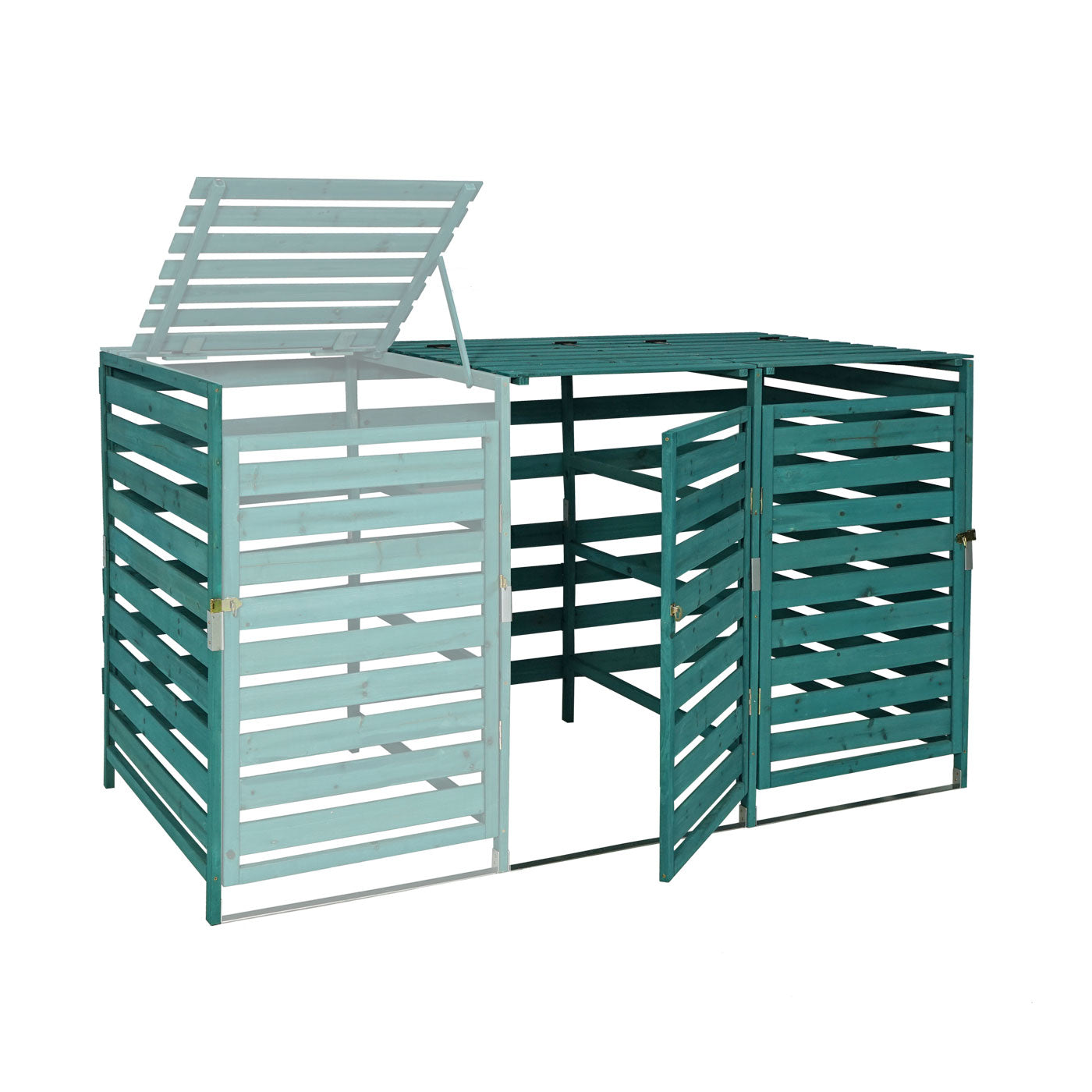 Cosmo Casa - Afvalbakbekleding - Uitbreidbaar - Massief hout - Donkergroen - 114×133×97 cm