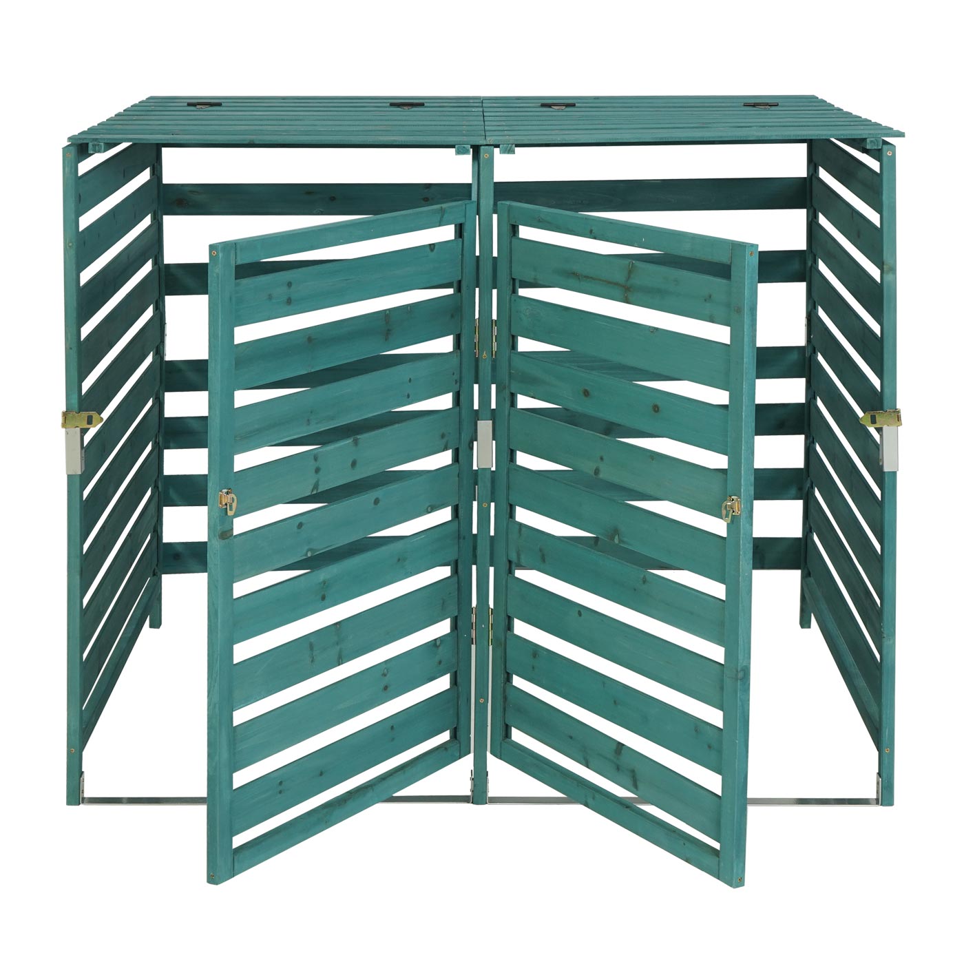 Cosmo Casa - Afvalbakbekleding - Uitbreidbaar - Massief hout - Donkergroen - 114×133×97 cm