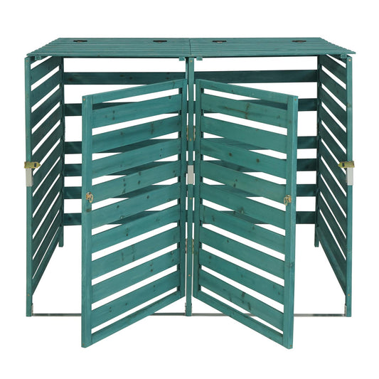 Cosmo Casa - Afvalbakbekleding - Uitbreidbaar - Massief hout - Donkergroen - 114×133×97 cm