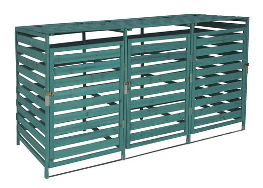 Cosmo Casa - Afvalbakbekleding - Uitbreidbaar - Massief hout - Donkergroen - 114×200×97 cm