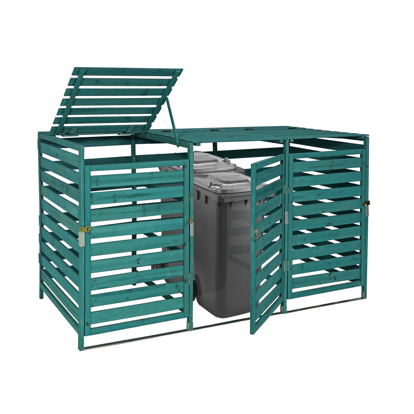 Cosmo Casa - Afvalbakbekleding - Uitbreidbaar - Massief hout - Donkergroen - 114×200×97 cm