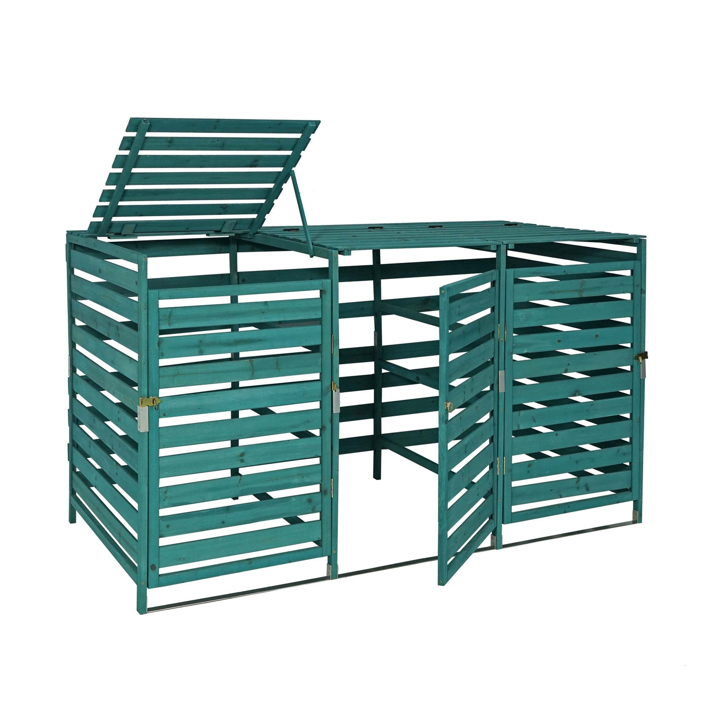 Cosmo Casa - Afvalbakbekleding - Uitbreidbaar - Massief hout - Donkergroen - 114×200×97 cm