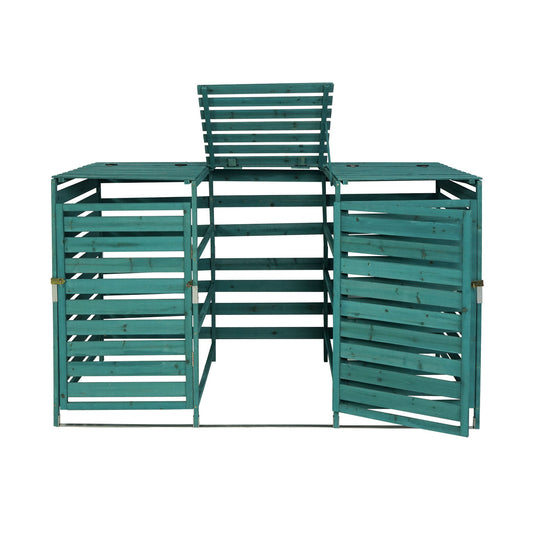 Cosmo Casa - Afvalbakbekleding - Uitbreidbaar - Massief hout - Donkergroen - 114×200×97 cm