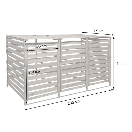 Cosmo Casa - Afvalbakbekleding - Uitbreidbaar - Massief hout - Donkergroen - 114×200×97 cm