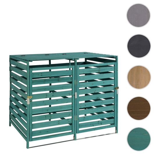 Cosmo Casa - Afvalbakbekleding - Uitbreidbaar - Massief hout - Donkergroen - 114×133×97 cm