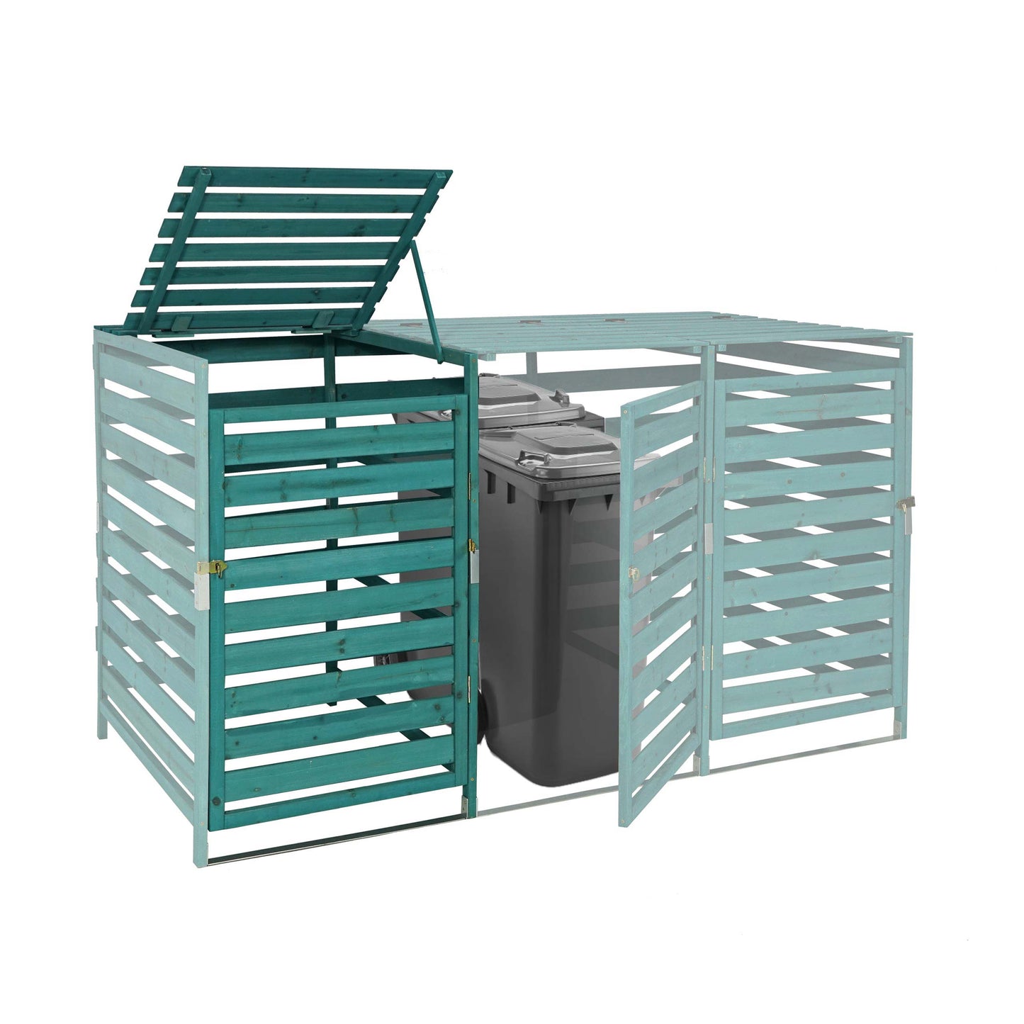 Cosmo Casa - Afvalbakbekleding - Verlenging - Massief hout - Donkergroen - 114×67×97 cm