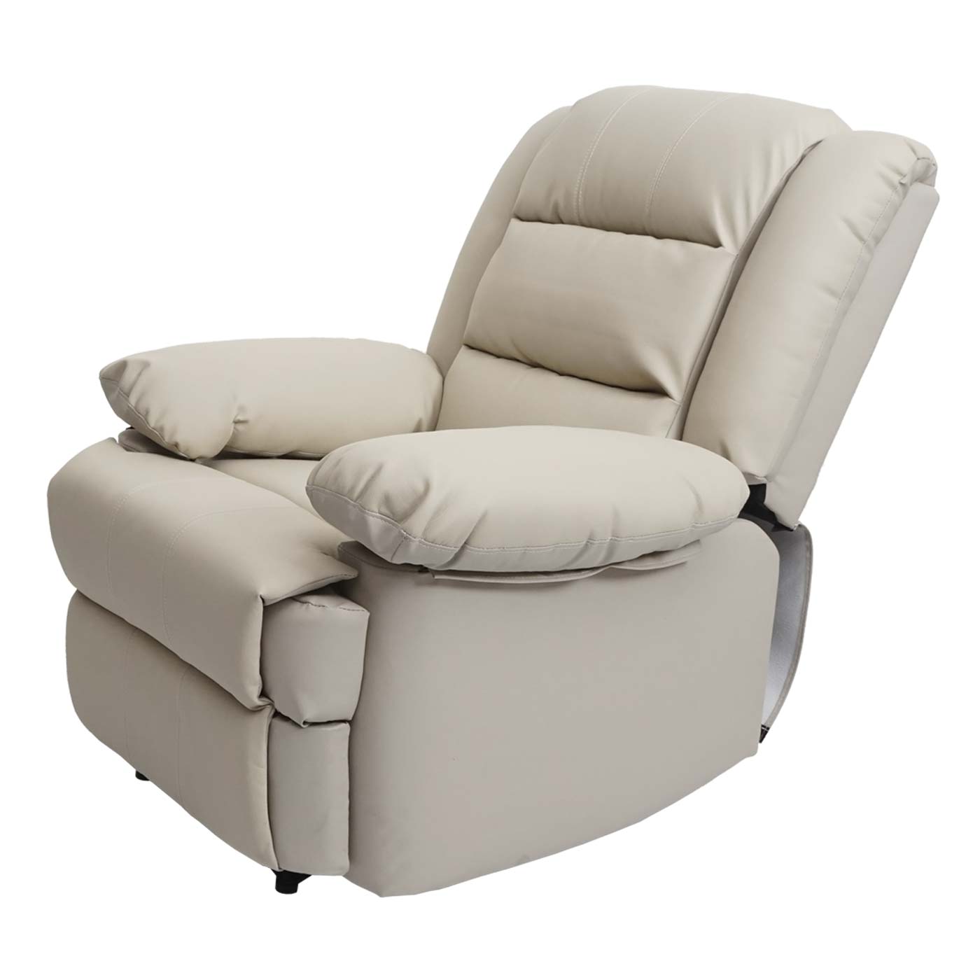 Cosmo Casa - TV-Fauteuil - Ligfunctie - Leer & Kunstleer - Crème - 101×87×100 cm