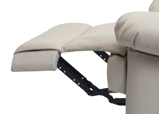 Cosmo Casa - TV-Fauteuil - Ligfunctie - Leer & Kunstleer - Crème - 101×87×100 cm