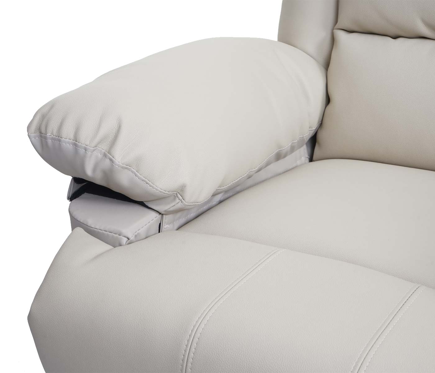 Cosmo Casa - TV-Fauteuil - Ligfunctie - Leer & Kunstleer - Crème - 101×87×100 cm