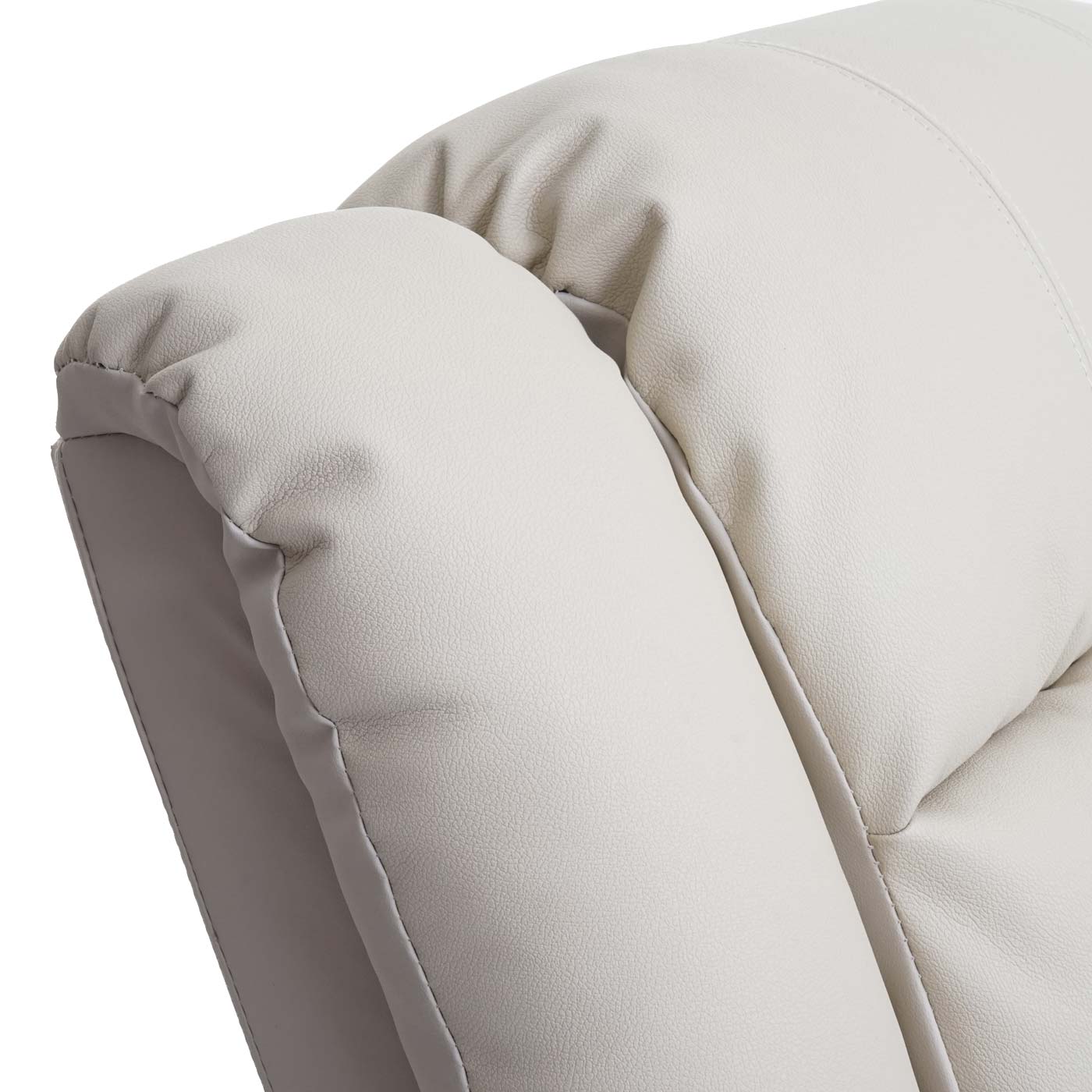 Cosmo Casa - TV-Fauteuil - Ligfunctie - Leer & Kunstleer - Crème - 101×87×100 cm