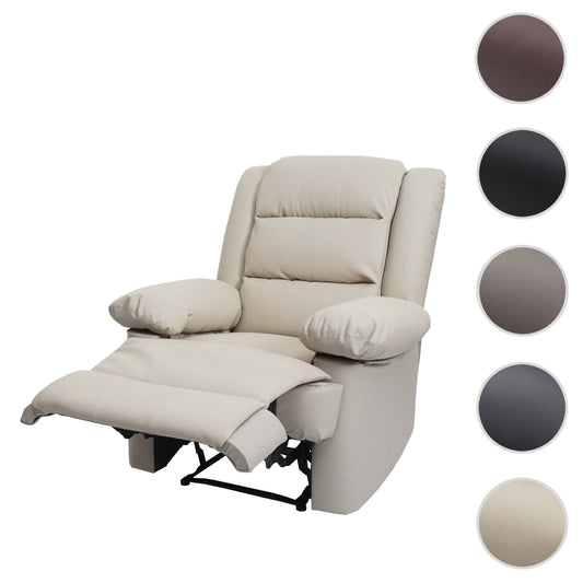 Cosmo Casa - TV-Fauteuil - Ligfunctie - Leer & Kunstleer - Crème - 101×87×100 cm