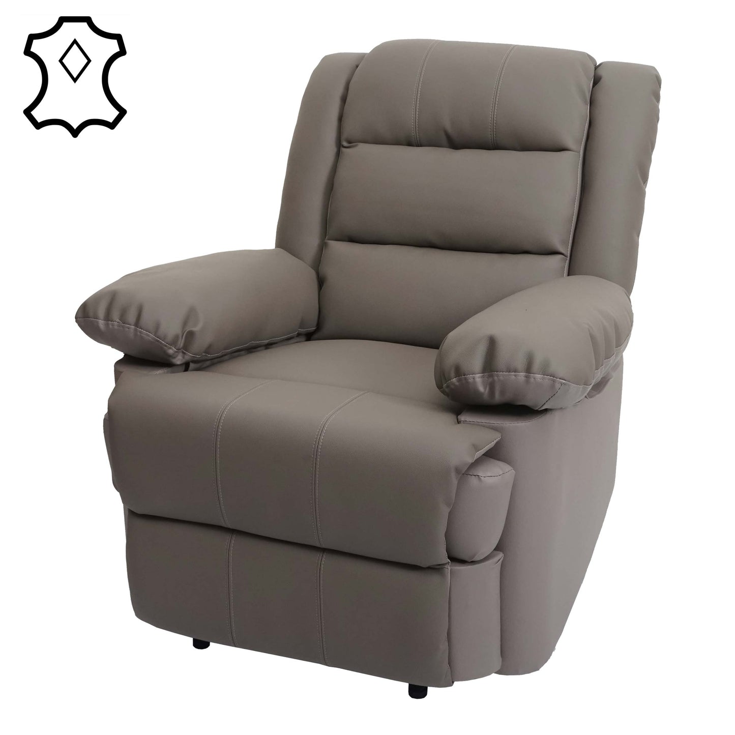Cosmo Casa - TV-Fauteuil - Ligfunctie - Leer & Kunstleer - Taupe - 101×87×100 cm