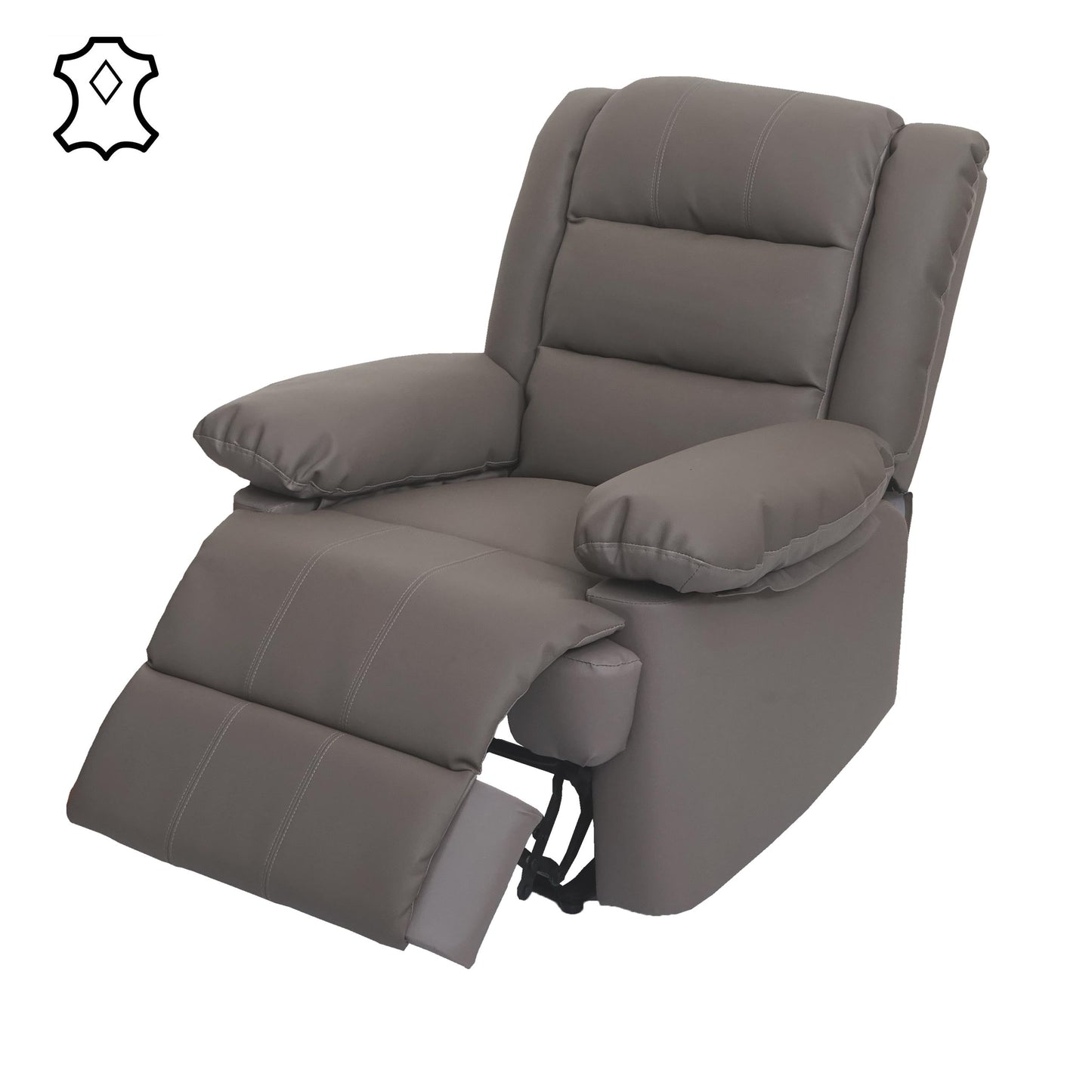 Cosmo Casa - TV-Fauteuil - Ligfunctie - Leer & Kunstleer - Taupe - 101×87×100 cm