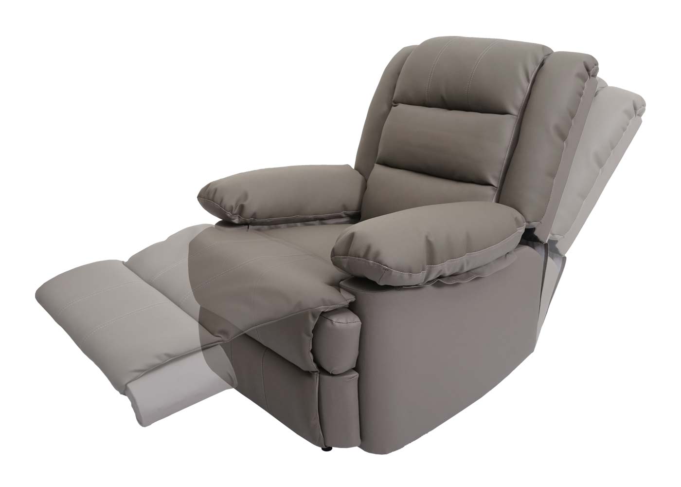 Cosmo Casa - TV-Fauteuil - Ligfunctie - Leer & Kunstleer - Taupe - 101×87×100 cm
