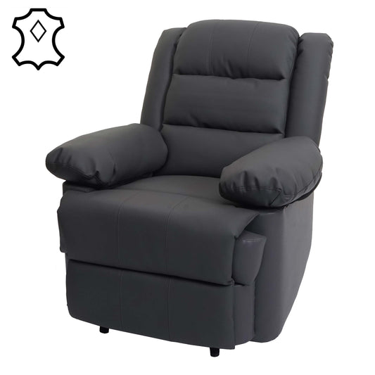 Cosmo Casa - TV-Fauteuil - Ligfunctie - Leer & Kunstleer - Grijs - 101×87×100 cm