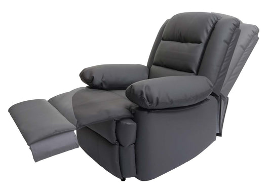 Cosmo Casa - TV-Fauteuil - Ligfunctie - Leer & Kunstleer - Grijs - 101×87×100 cm