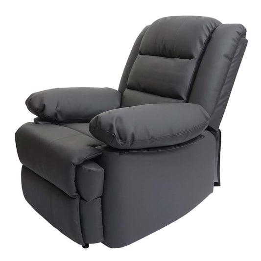 Cosmo Casa - TV-Fauteuil - Ligfunctie - Leer & Kunstleer - Grijs - 101×87×100 cm