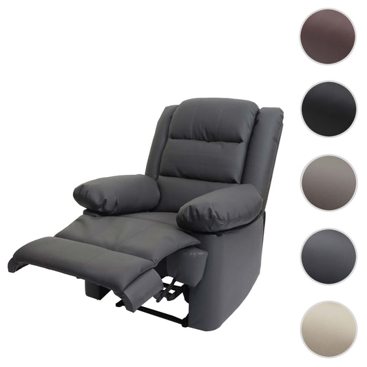 Cosmo Casa - TV-Fauteuil - Ligfunctie - Leer & Kunstleer - Grijs - 101×87×100 cm