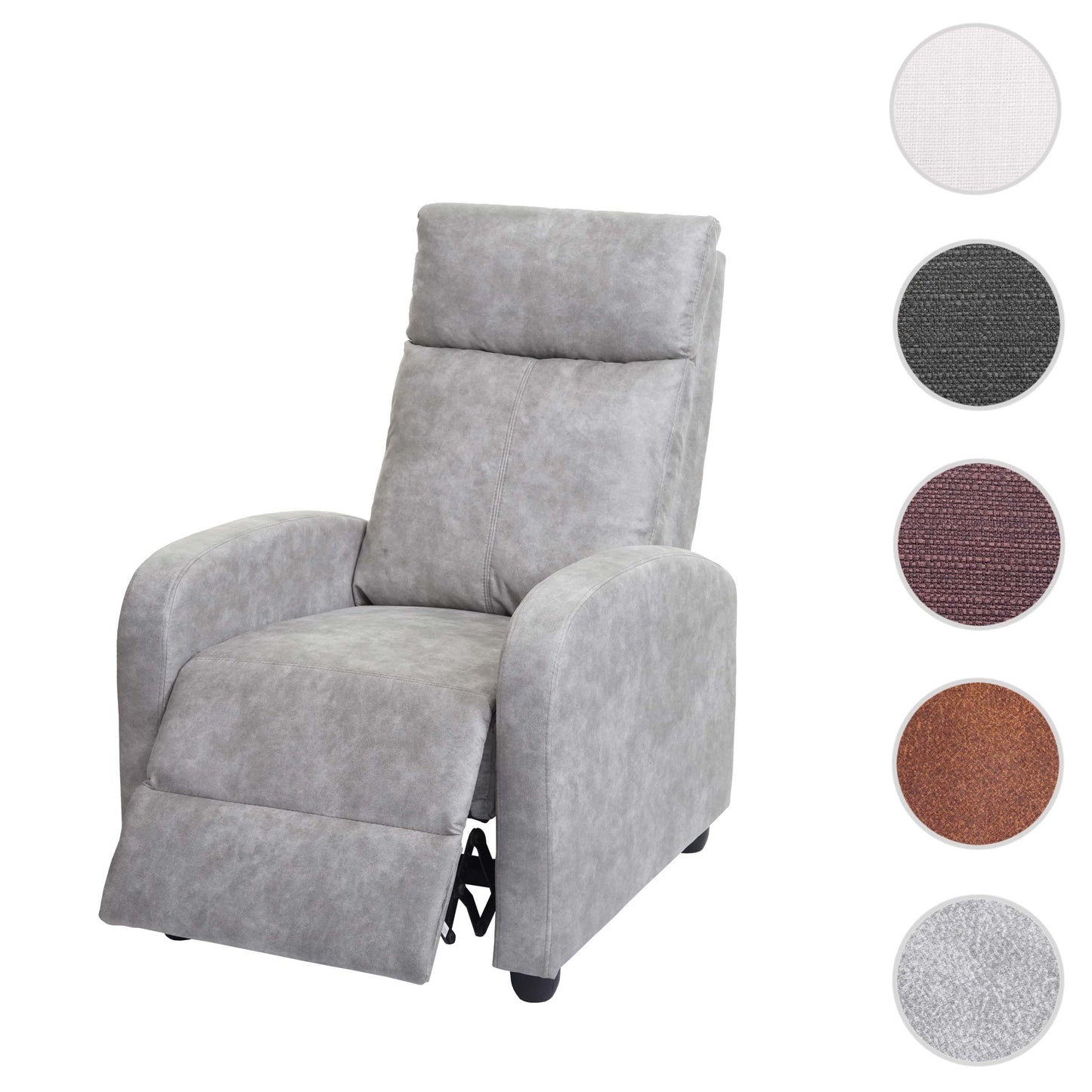 Cosmo Casa - TV-Fauteuil - Verstelbaar - Textiel - Lichtgrijs