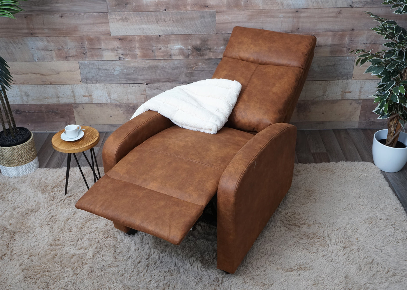 Cosmo Casa - Tv-fauteuil - Verstelbaar - Textiel - Vintage suède