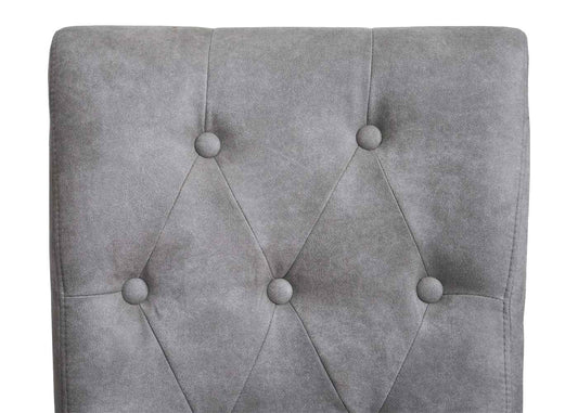 Cosmo Casa - Set van 2 Eetkamerstoelen - Klinknagels - Textiel - Lichtgrijs