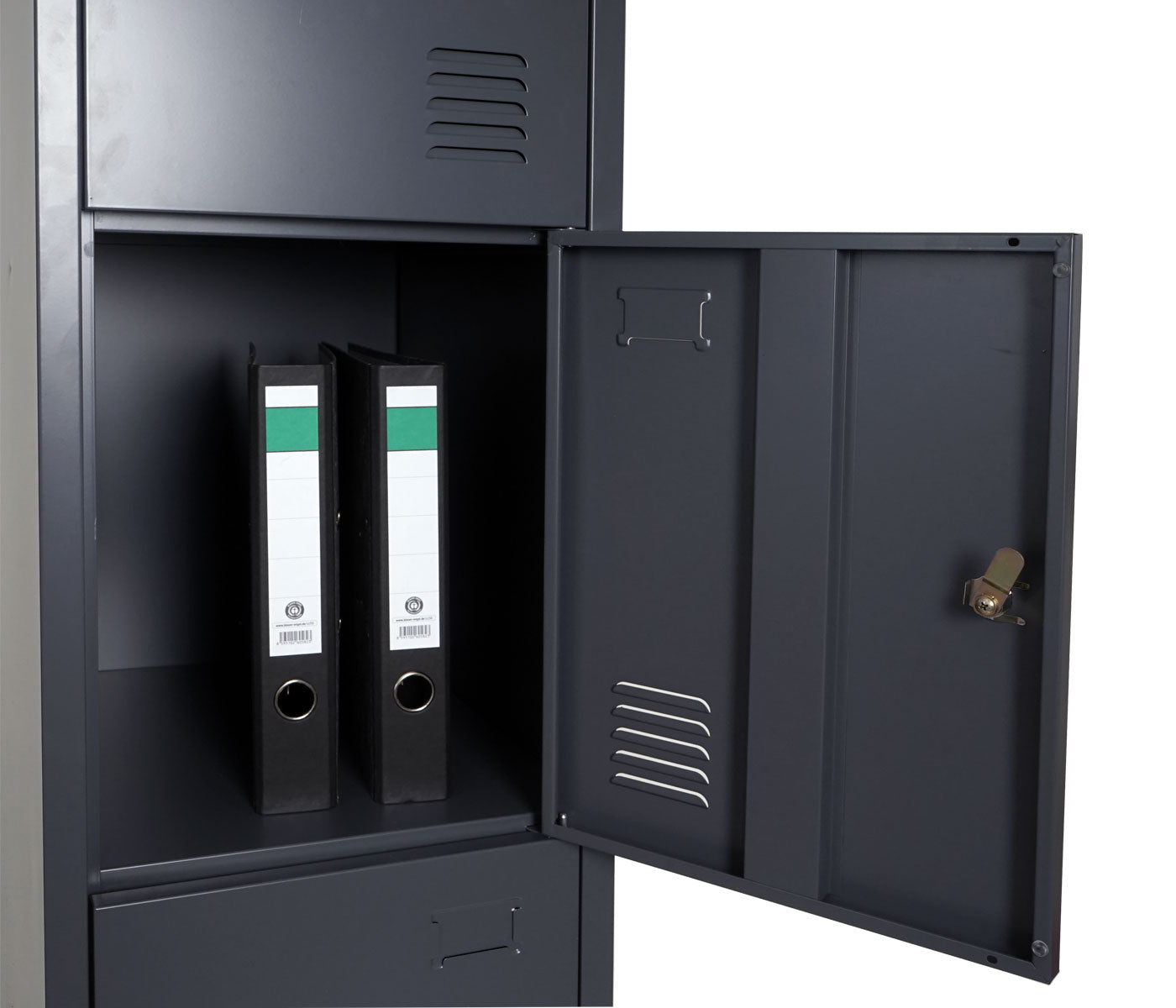 Cosmo Casa - Lockerkast - Metaal - Antraciet - 180×38×45 cm